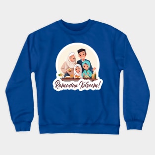 Ramadan Family Dinner Cartoon Crewneck Sweatshirt